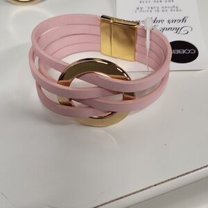 Elegant Pink and Gold Bracelet